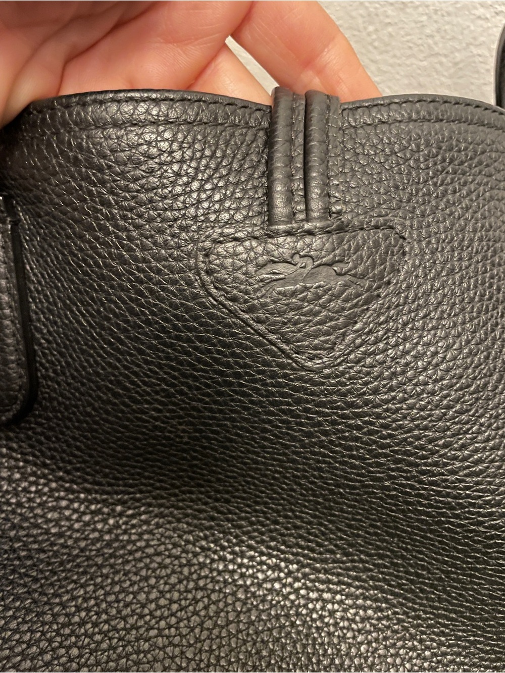 Longchamp Roseau Large Leather Tote black Pebbled leather toggle closure - Picture 5 of 15